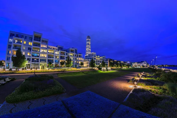 Malmo Vastra Hamnen Liman Panoraması gece