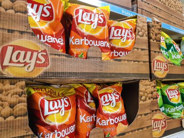 Lay's Chips on store shelves clipart
