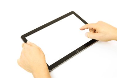 Bir tablet üzerinde çalışan