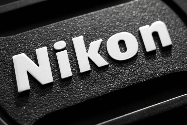 Nikon έμβλημα σε κοντινό πλάνο — Φωτογραφία Αρχείου