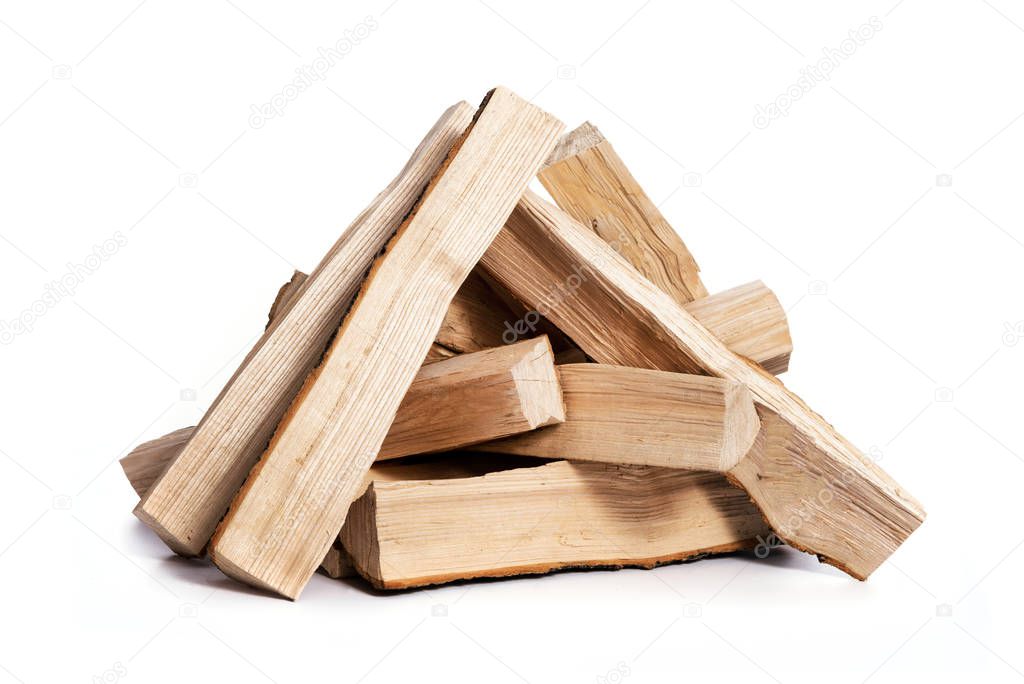 Firewood isolated on white