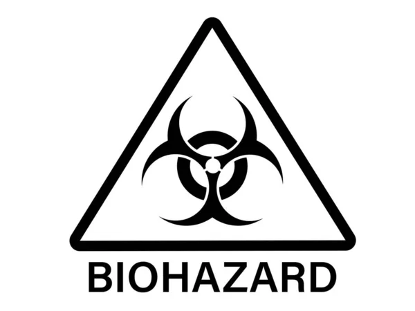 Black Triangle Biohazard Warning Sign Isolated White Background Text — Stock Photo, Image