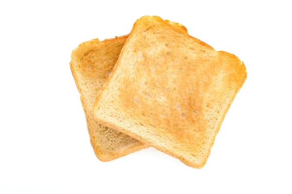 Zwei Scheiben Toastbrot Isoliert Auf Weißem Hintergrund Nahaufnahme Hohe Details — Stockfoto
