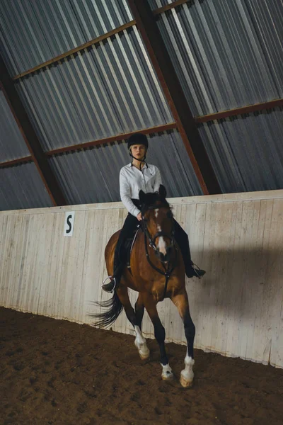 Meisje in outfit rijpaard — Stockfoto