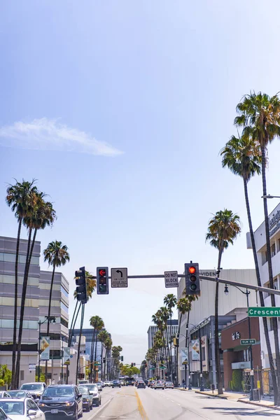 Stati Uniti California Los Angeles Strade Cielo Palme — Foto Stock