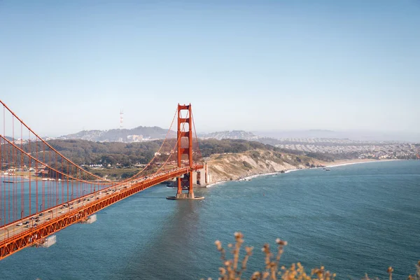 Golden Gate Bridge Висячий Міст Через Протоку Золоті Ворота Сан — стокове фото
