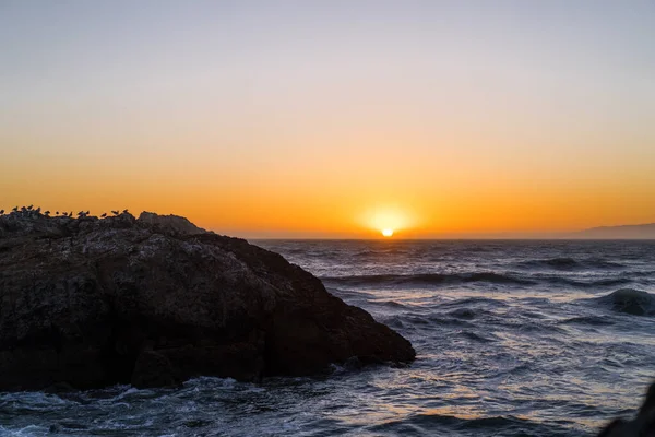 Ηλιοβασίλεμα Στον Ωκεανό Point Lobos San Francisco Καλιφόρνια Παραλίες Ηπα — Φωτογραφία Αρχείου