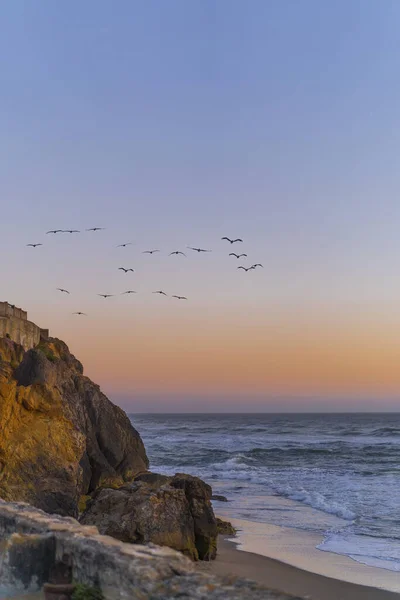 Pôr Sol Oceano Point Lobos San Francisco California Beaches Eua — Fotografia de Stock