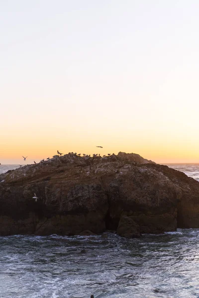 Naplemente Óceánon Point Lobos San Francisco California Beaches Amerikai Egyesült — Stock Fotó