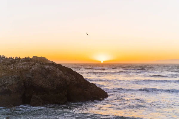 Ηλιοβασίλεμα Στον Ωκεανό Point Lobos San Francisco Καλιφόρνια Παραλίες Ηπα — Φωτογραφία Αρχείου