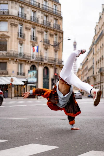 Young Handsome African American Man Posing Outdoors Paris Happy Smile — Stock Photo, Image