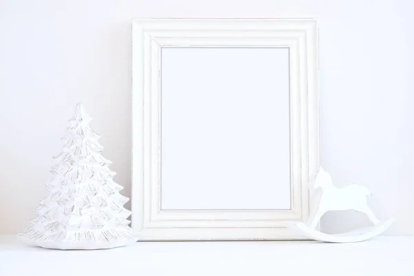 Beyaz bir çerçeve ile stok fotoğraf Noel mockup tarz