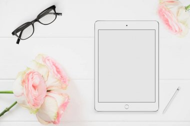 Tablet Mockup stok fotoğraf tarz çiçek