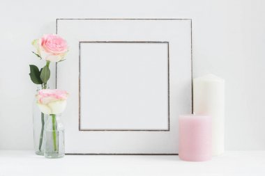 Kare kare Mockup çiçek stok fotoğraf haberi