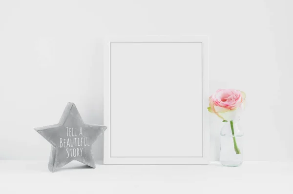 กรอบ Mockup รูปภาพสต็อกสไตล์ดอกไม้ — ภาพถ่ายสต็อก