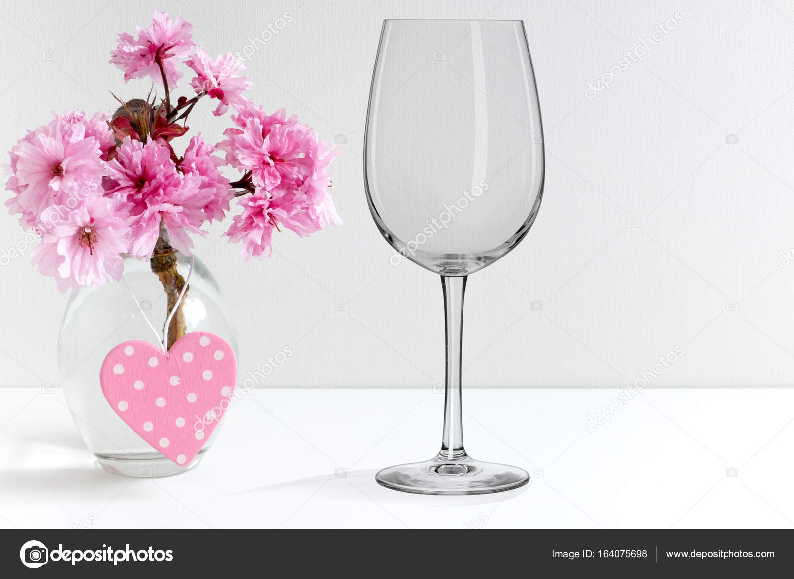 Download Mockup Wine Glass Next To Blossom In A Vase Stock Photo Image By C Capdesign 164075698