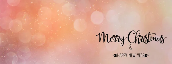 Pink/coral Christmas abstract backdrop with quote, panoramic style — Stock Photo, Image