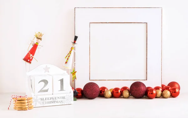 Décembre Date Calendrier Pour Noël Affiche Nombre Nuits Jours Jusqu — Photo