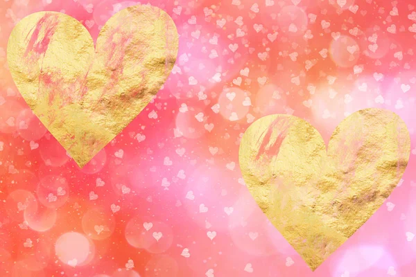 Valentines social media background with gold hearts