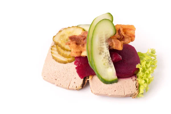 Especialidades dinamarquesas e pratos nacionais, sanduíche aberto de alta qualidade — Fotografia de Stock