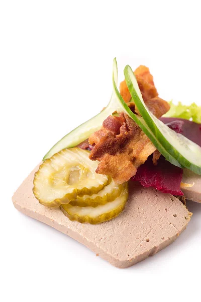 Especialidades dinamarquesas e pratos nacionais, sanduíche aberto de alta qualidade — Fotografia de Stock