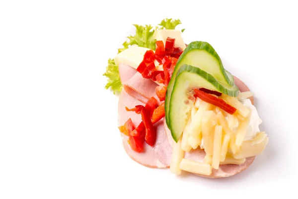 Danish specialties and national dishes, high-quality open sandwich — Stock Photo, Image