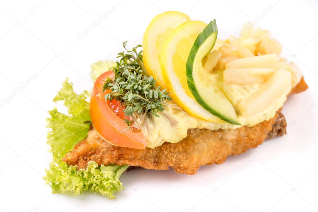 Danish specialties and national dishes, high-quality open sandwich