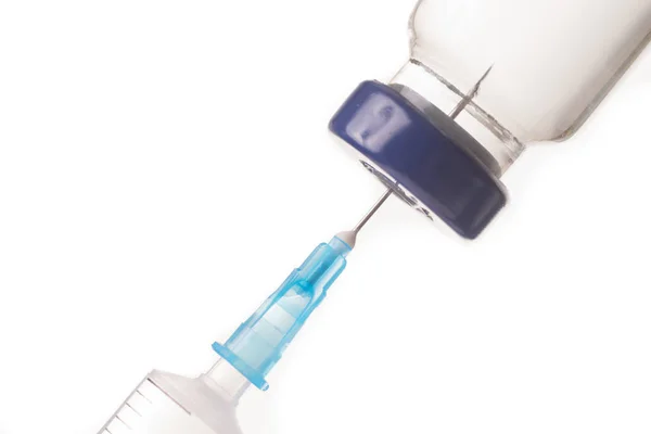 Syringe, needle and medicine vial. — Stock Photo, Image