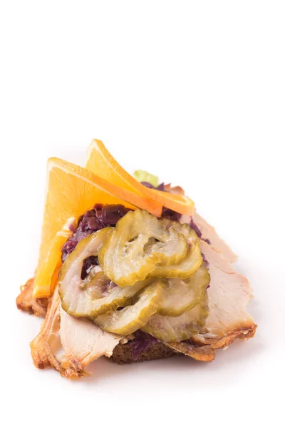 Especialidades danesas y platos nacionales, sándwich abierto de alta calidad — Foto de Stock