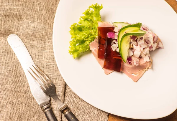 Dänische Spezialitäten und nationale Gerichte, hochwertiges offenes Sandwich — Stockfoto