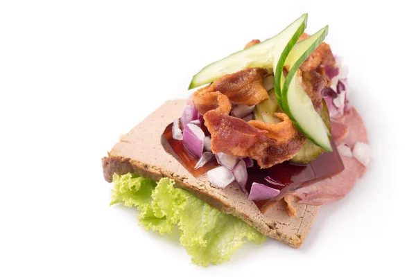 Danish specialties and national dishes, high-quality open sandwich — Stock Photo, Image