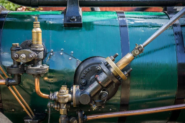 旧的老式蒸汽机器的细节 — 图库照片