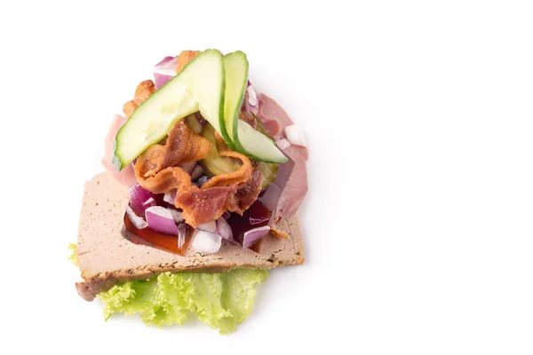Danish specialties and national dishes, high-quality open sandwich — Stock Photo, Image