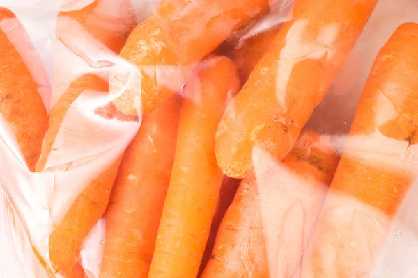 Bunch Organic Carrots Packaged Plastic Bag — Stock Photo, Image