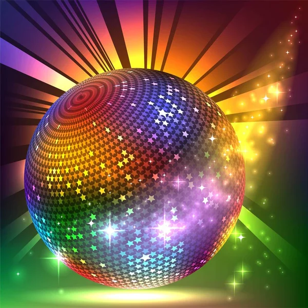 sparkling disco ball. Night party — Stock Vector © palpitation 107466964