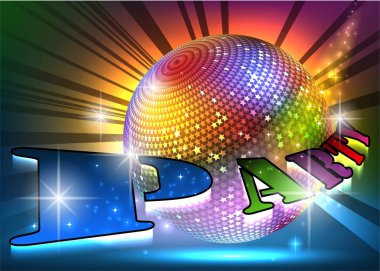 köpüklü disko topu. Gece parti