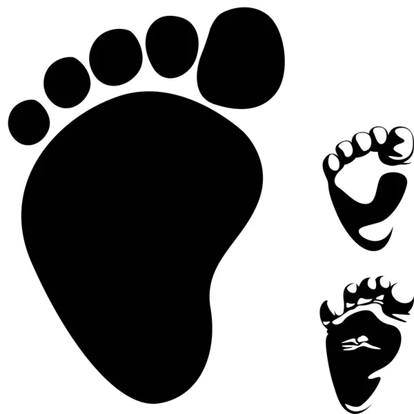 Bebê pés limpo ícone preto — Vetor de Stock