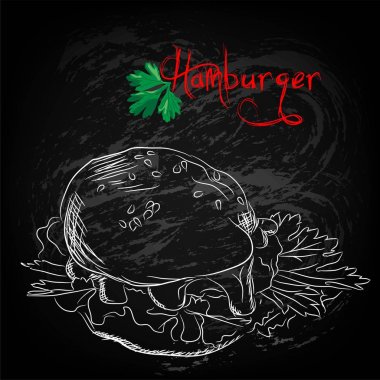  Hamburger malzemeler Poster