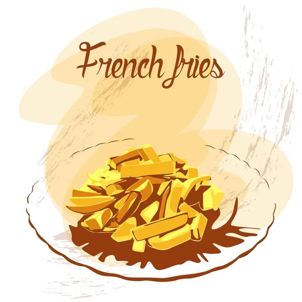 Frites sur fond blanc — Image vectorielle