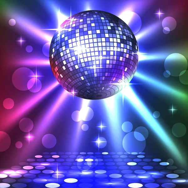Sparkling Disco Ball Night Party — Stock Vector
