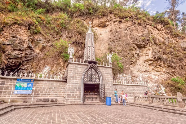 Santuario Las Lajas, piedra gris neogótica, Colombia — Foto de Stock