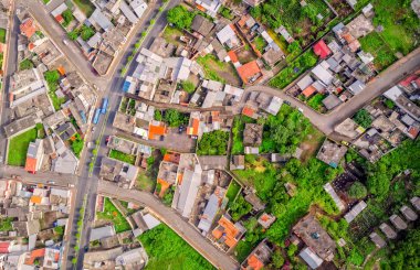 Kentsel çatıları, Banos, Ekvator havadan görünümü