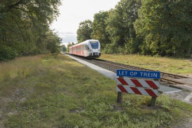 Dizel tren Aalten ve Winterswijk arasındaki Achterhoek bölgede