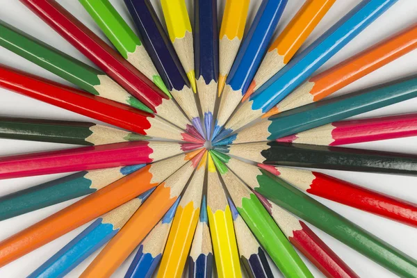 Color circle of pencils with complementary colors — Stock Photo, Image
