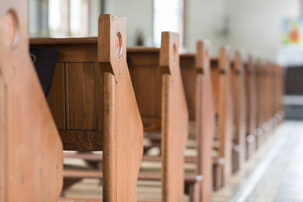 Pews in an old church