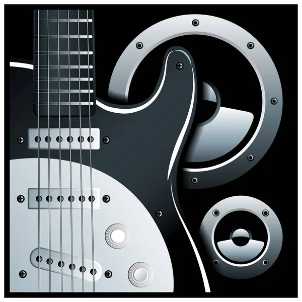 Elektronische gitaar en speaker systeem — Stockvector