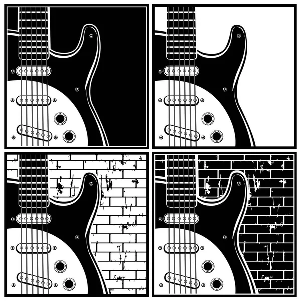 Guitarra en un fondo diferente — Vector de stock