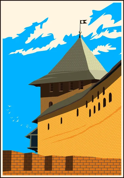 Festungsturm-Plakat — Stockvektor