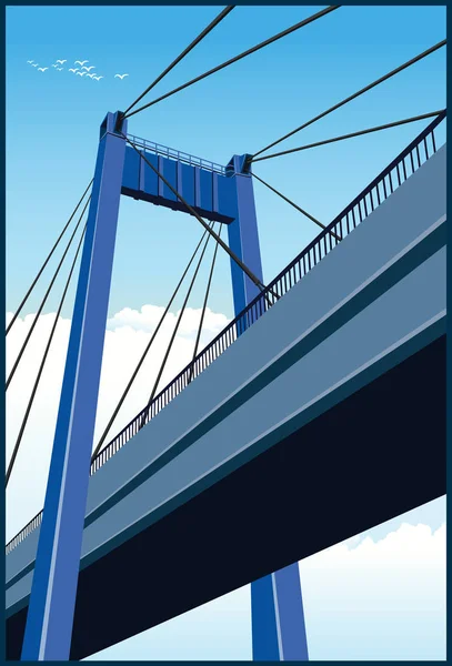 Puente con cable — Vector de stock