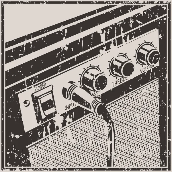 Amplificateur pour guitare Style rétro — Image vectorielle